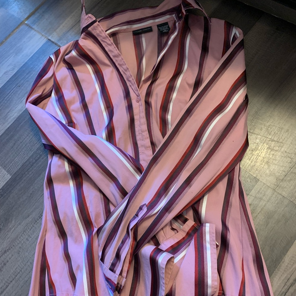 Pink striped button down